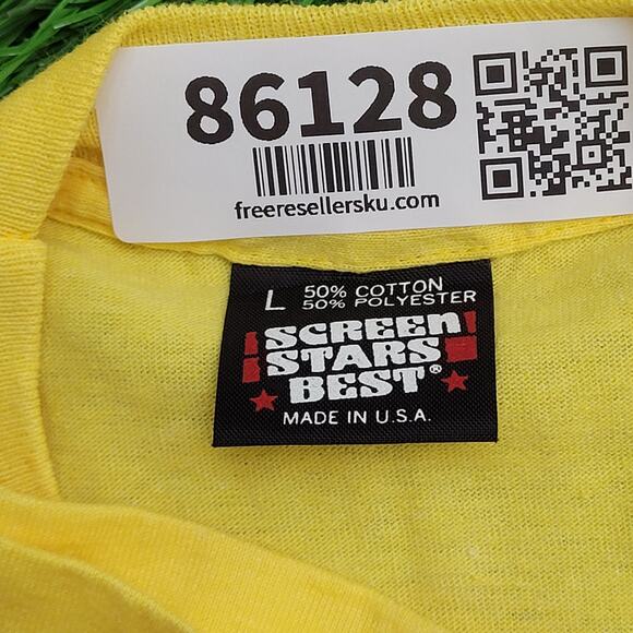 Vintage 80s Amaretto Disaronno Liqueur Shirt Medium 20x28 Yellow - Picture 4 of 12